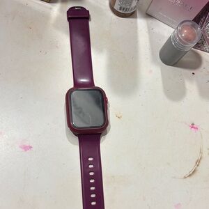Apple Smartwatch with Burgundy Strap